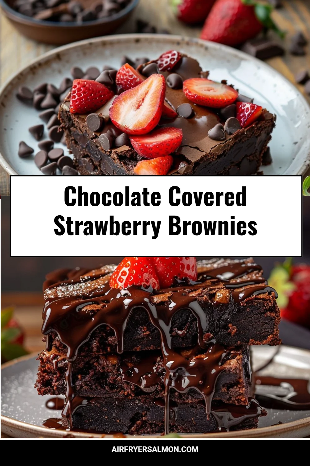Chocolate Covered Strawberry Brownies