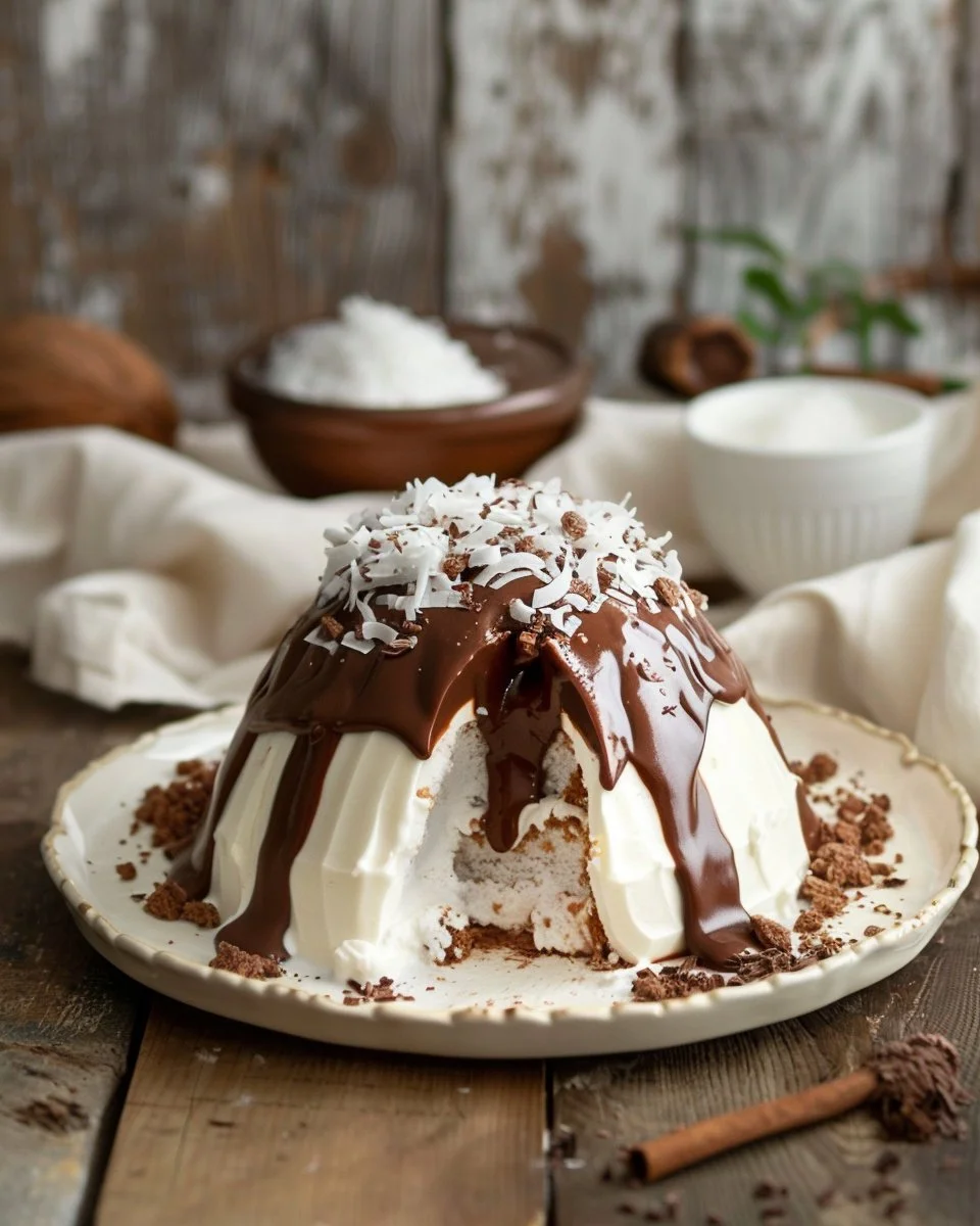 Coconut Dome with Chocolate Spread