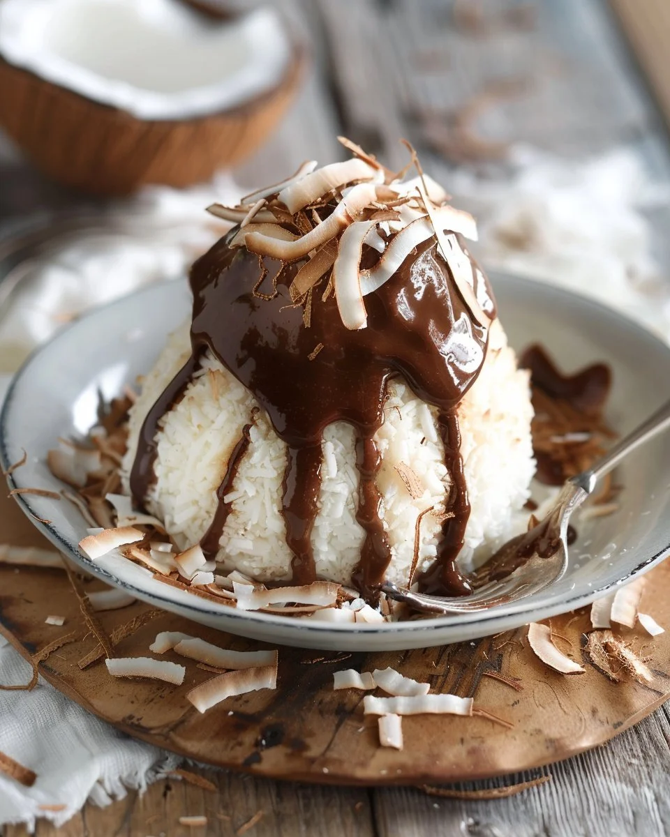 Coconut Dome with Chocolate Spread