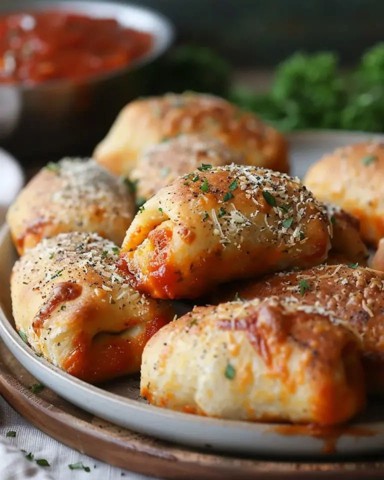 Crispy air fryer pizza rolls served on a plate with dipping sauce