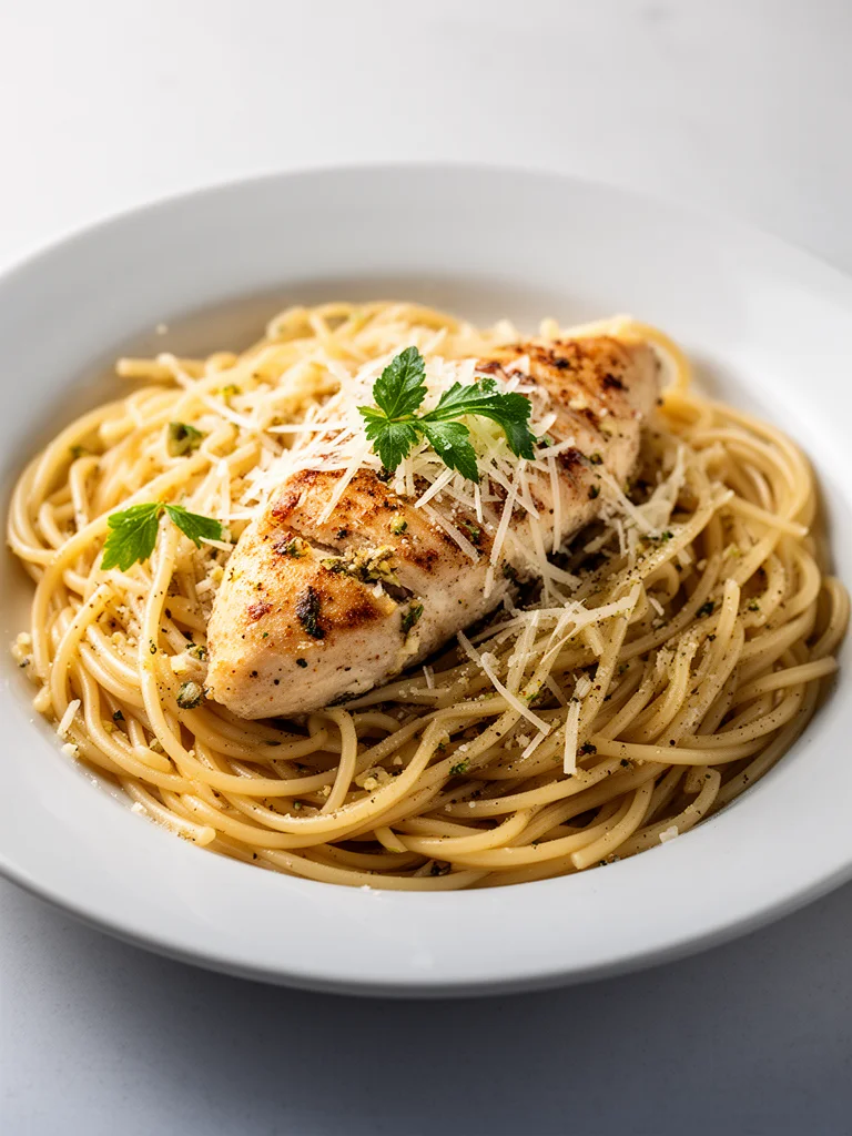 Healthy Garlic Parmesan Chicken Pasta