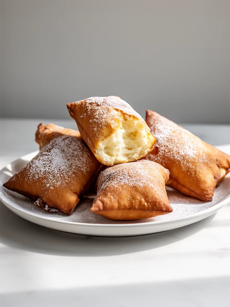 Deliciously light and fluffy buttermilk beignets dusted with powdered sugar