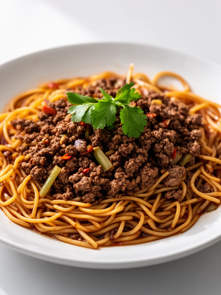 Mongolian Ground Beef Noodles