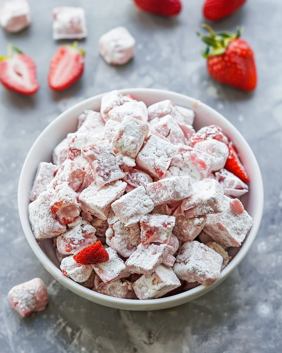 Quick Strawberry Shortcake Puppy Chow