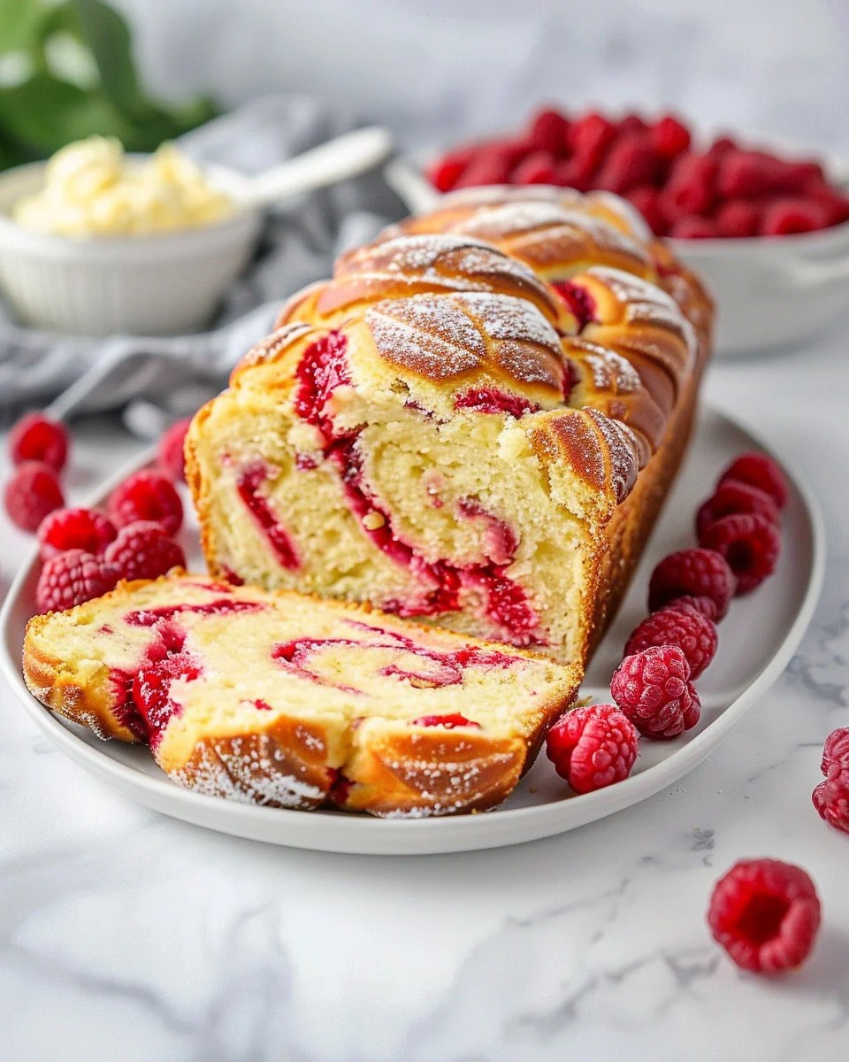 Raspberry Swirl Brioche Loaf