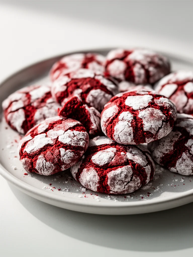 Red Velvet Crinkle Cookies