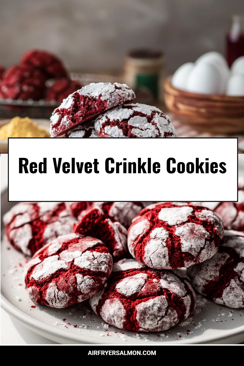 Red Velvet Crinkle Cookies