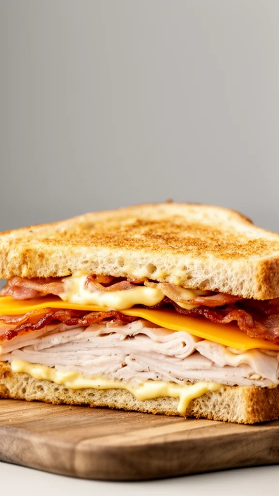 Cheddar and Bacon Turkey Melt on Sourdough