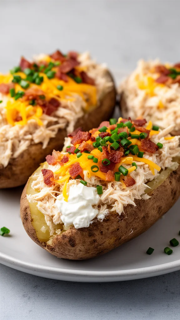 Crack Chicken Stuffed Baked Potatoes