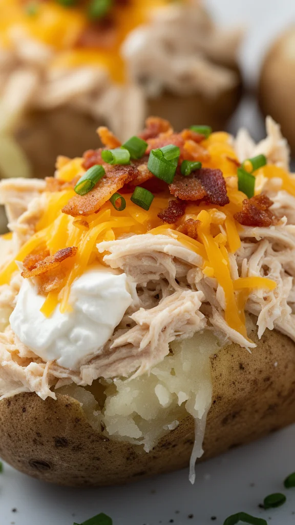 Crack Chicken Stuffed Baked Potatoes
