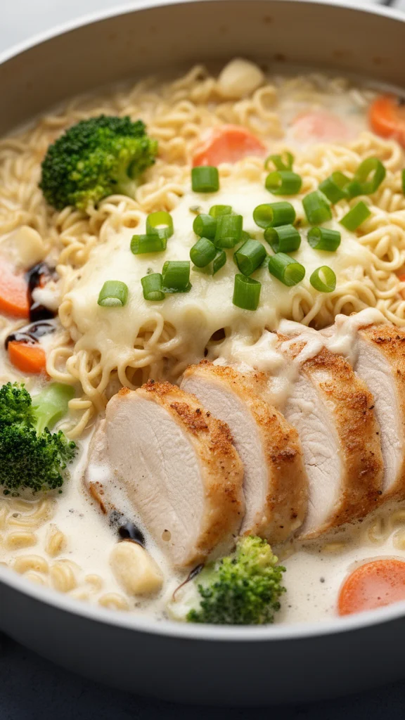 Creamy Garlic Chicken Ramen