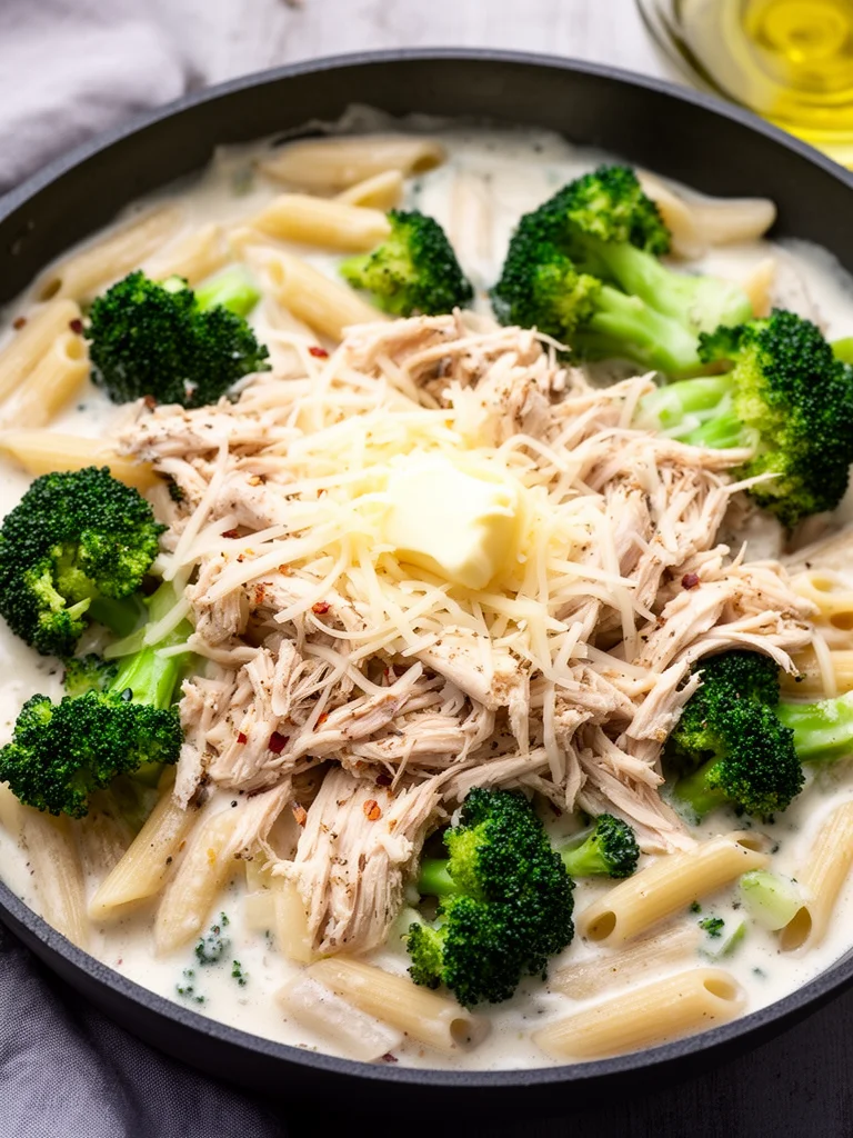 Creamy Rotisserie Chicken Broccoli Pasta