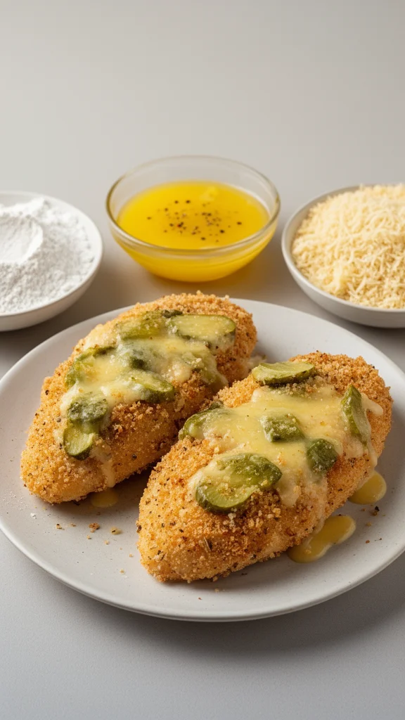 Crispy Dill Pickle Parmesan Chicken