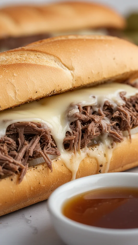 Crockpot French Dip Sandwiches