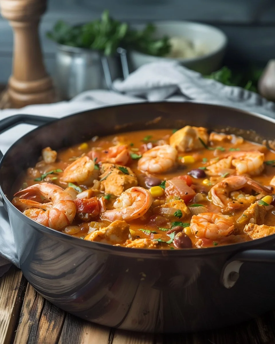 Easy Creamy Seafood and Shrimp Chili