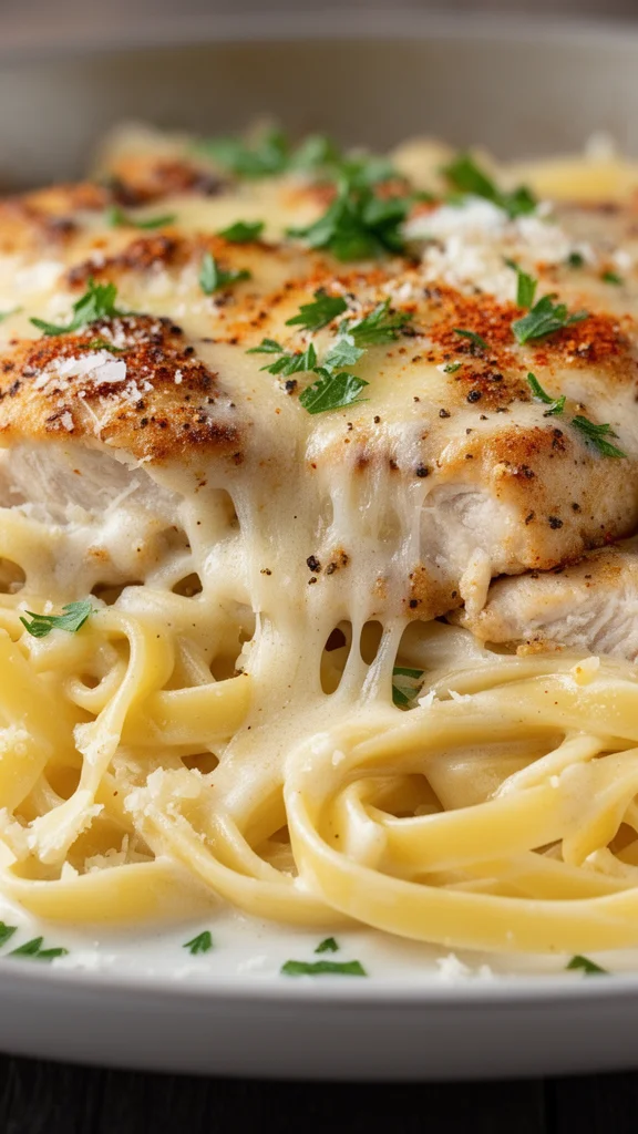 Garlic Butter Chicken Bites with Creamy Parmesan Pasta
