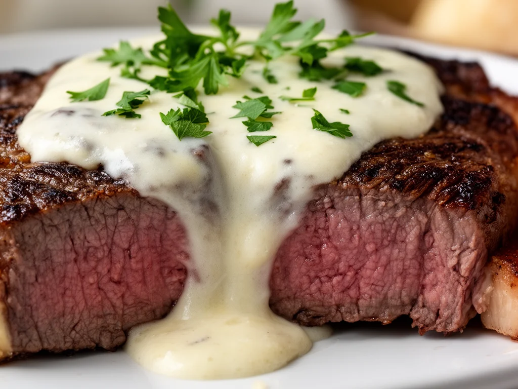 Garlic Butter Steak With Parmesan Cream Sauce