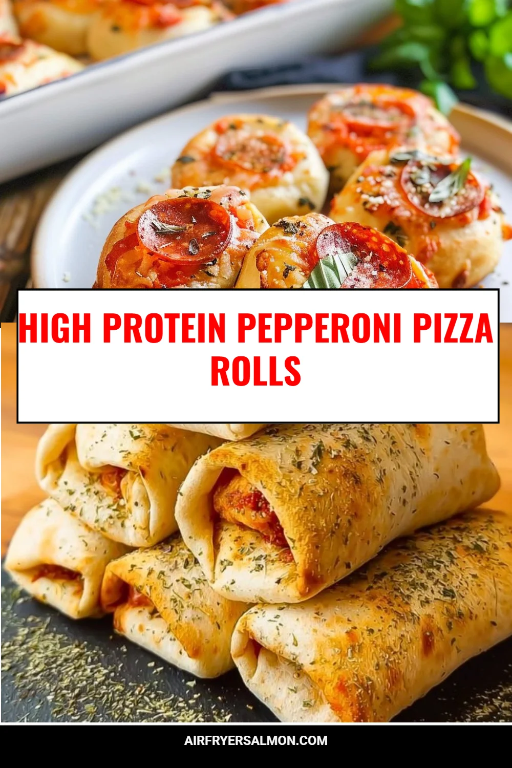 High Protein Pepperoni Pizza Rolls