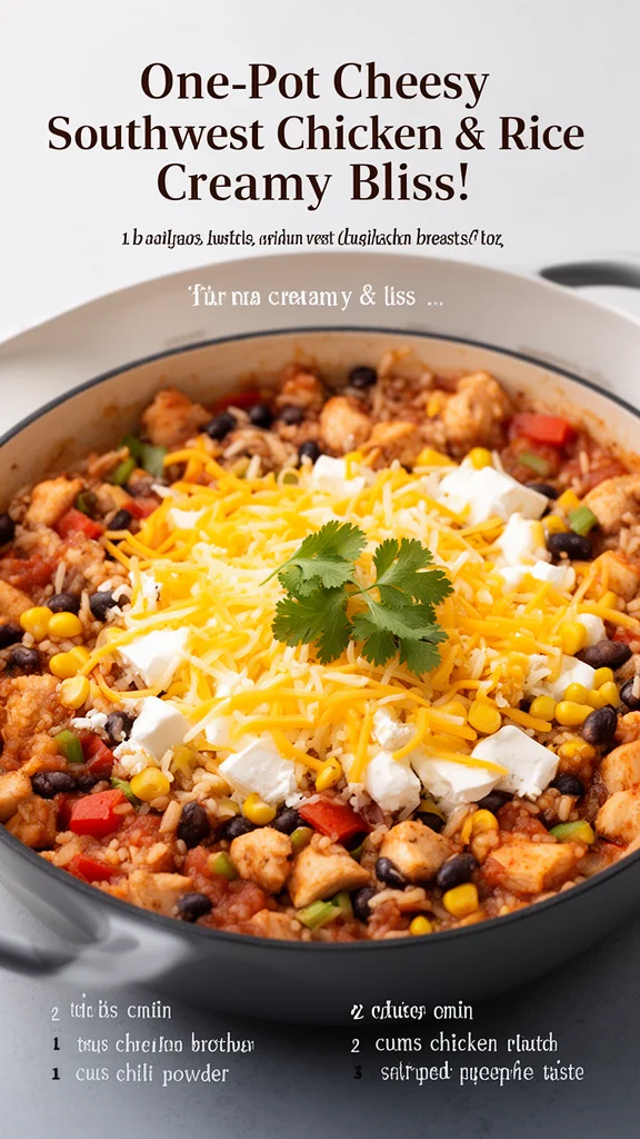One-Pot Cheesy Southwest Chicken & Rice: Creamy Bliss!
