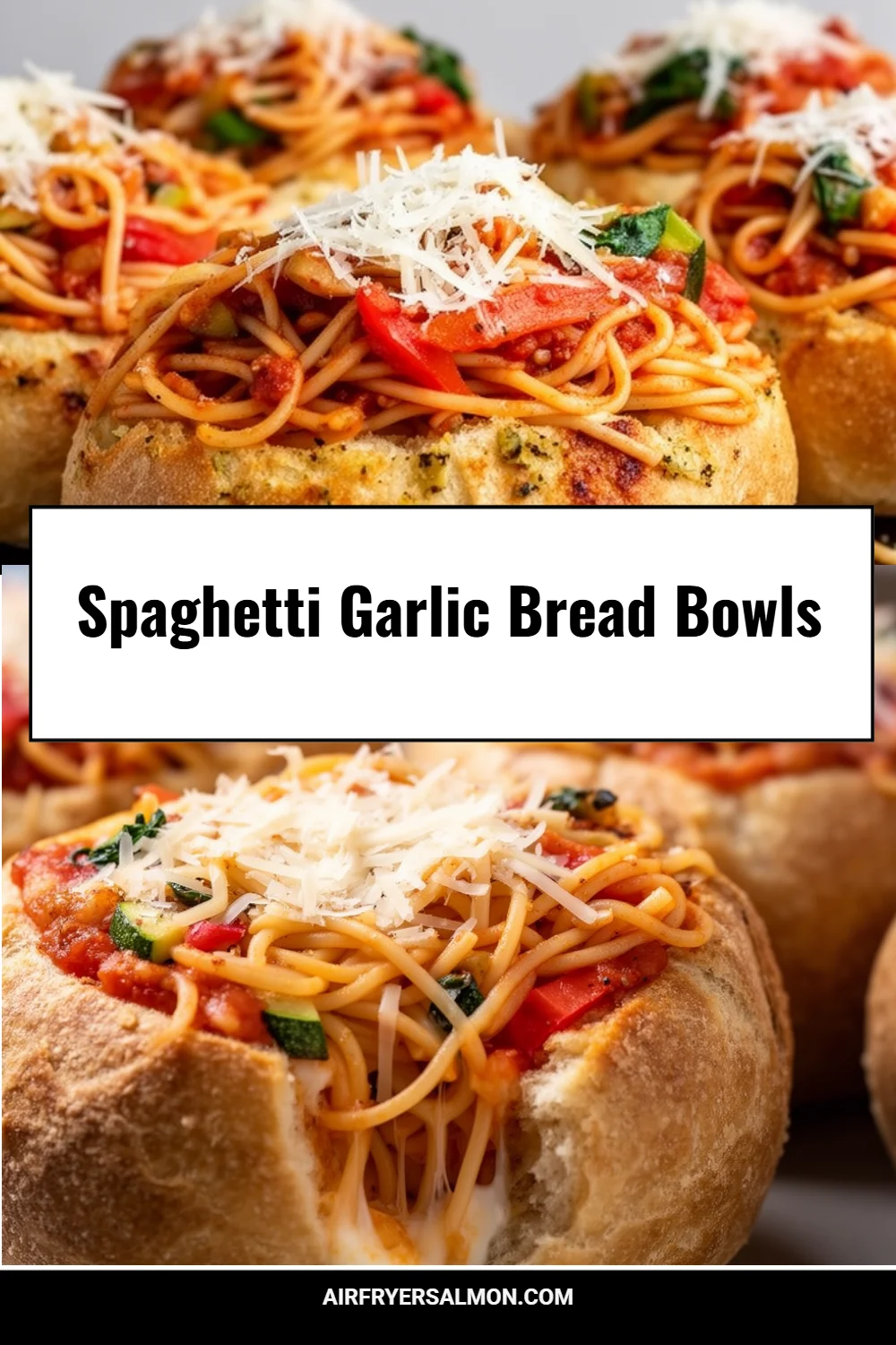 Spaghetti Garlic Bread Bowls