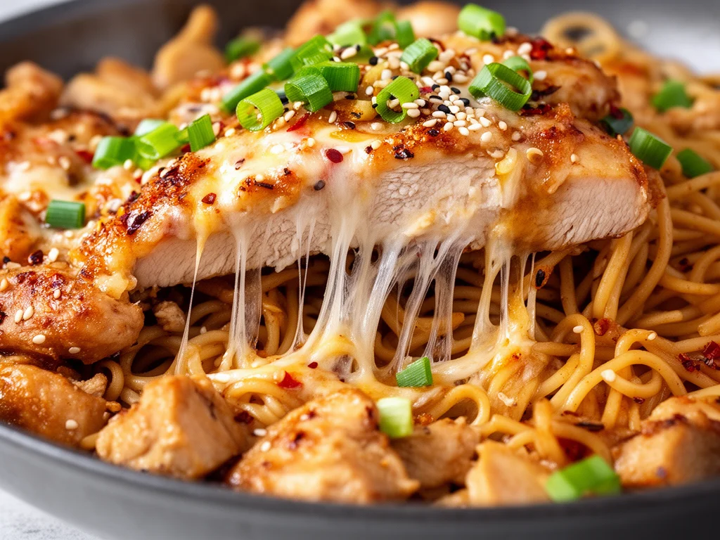 Sticky Garlic Chicken Noodles